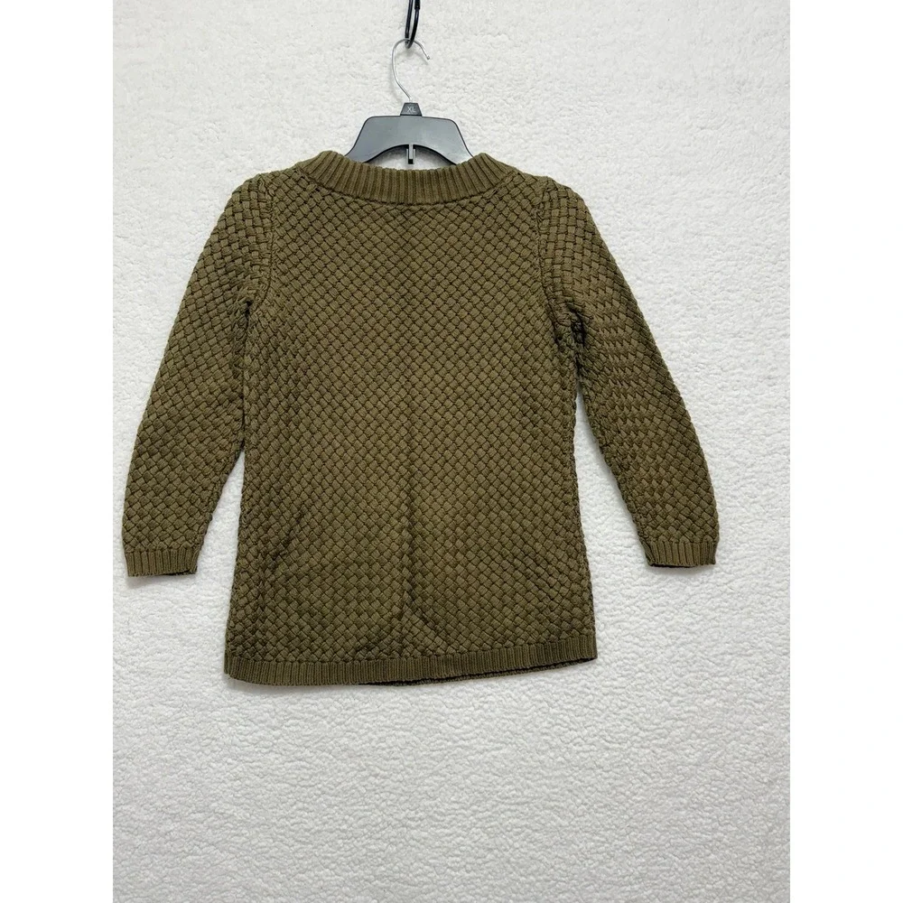 Talbots Classic Collection Women's Olive Green Textured Knit Sweater Medium - Picture 5 of 7